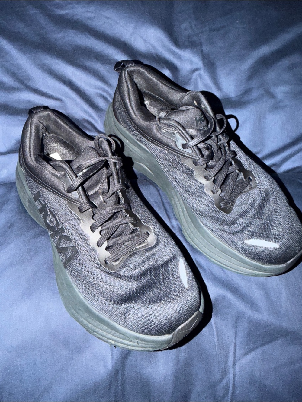 Hoka Bondi 8 Men's Size 9.0 Triple Black Cushioned Running Shoes